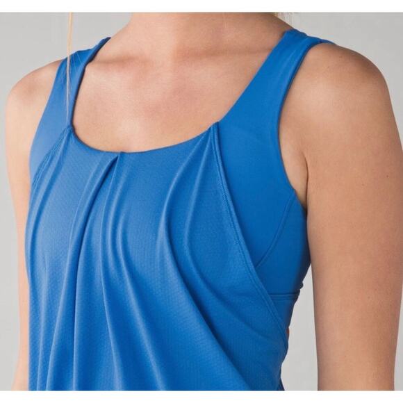 Lululemon Nouveau Limits Tank Top And Sports Bra Strappy Back In Blue Size 6 - Picture 2 of 10